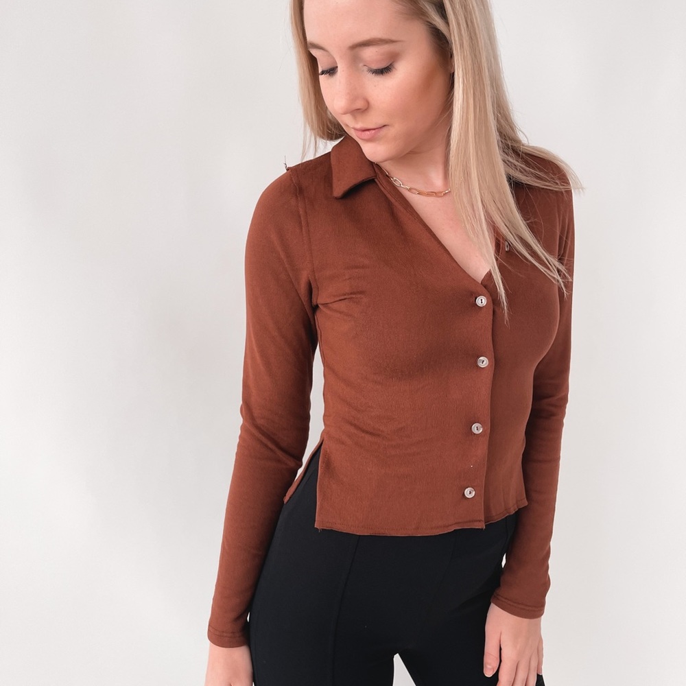 Collared Button Sweater Top